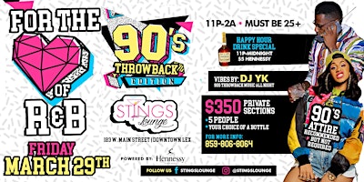 "FOR THE LOVE OF R&B" 90STHROWBACKATSTINGS.EVENTBRITE.COM primary image