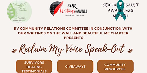 Imagem principal do evento Reclaim My Voice Speak-Out