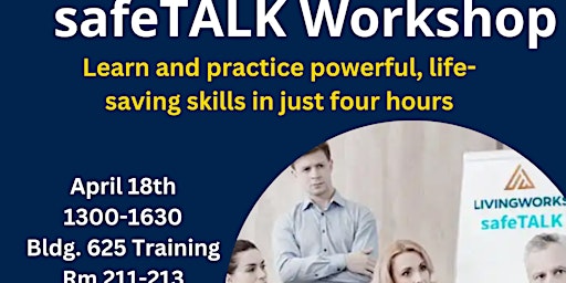 Image principale de Copy of safeTALK Workshop -------(for everyone ages 15 and up)