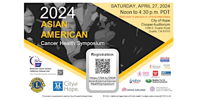 Imagem principal do evento 2024 Asian American Cancer Health Symposium