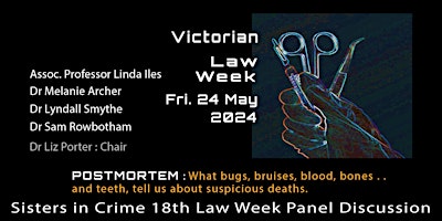 Imagem principal do evento 18th Law Week event: Bugs, bruises, blood, bones . . . and teeth