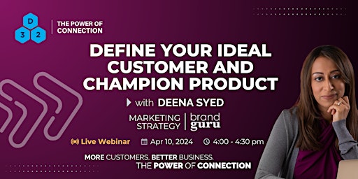 Primaire afbeelding van District32 Expert Webinar: Define your Ideal Customer and Champion Product