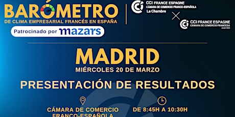 Imagen principal de Presentación Resultados Barómetro de Clima Empresarial Francés en España