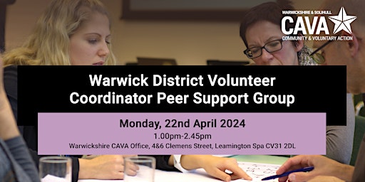 Warwick District Volunteer Coordinator Peer Support Group  primärbild