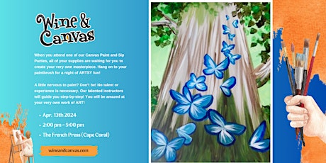 Canvas Painting Party Cape Coral – Blue Butterflies