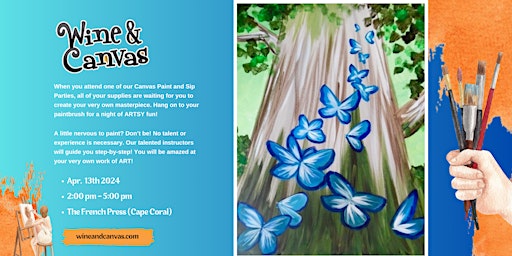 Immagine principale di Canvas Painting Party Cape Coral – Blue Butterflies 