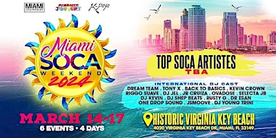 Hauptbild für Miami Soca Weekend - Combo Ticket (6 Events 1 Ticket) - Thur March 14 - 17