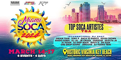 Image principale de Miami Soca Weekend - Combo Ticket (6 Events 1 Ticket) - Thur March 14 - 17