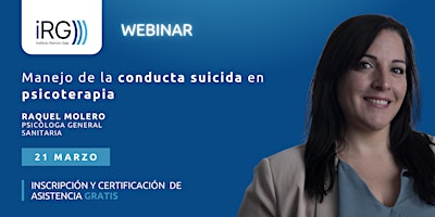Imagem principal do evento Webinar: Manejo de la conducta suicida en psicoterapia