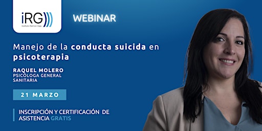 Imagen principal de Webinar: Manejo de la conducta suicida en psicoterapia