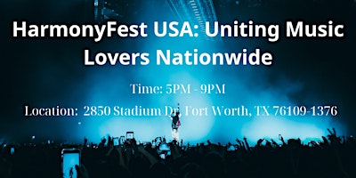 Primaire afbeelding van HarmonyFest USA: Uniting Music Lovers Nationwide