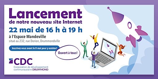 Primaire afbeelding van Lancement du nouveau site Internet de la CDC Drummond