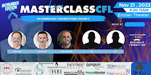 Imagem principal do evento MasterclassCFL  Mo-vember  '24 Session "The Men's Panel"