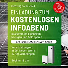 Kostenloser Infoabend in Memmingen - Photovoltaik & Stromspeicher