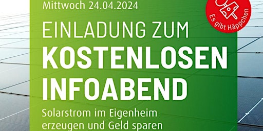 Hauptbild für Kostenloser Infoabend in Kempten - Photovoltaik & Stromspeicher