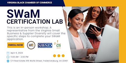 Imagen principal de SWaM Certification Lab - Fredericksburg, VA