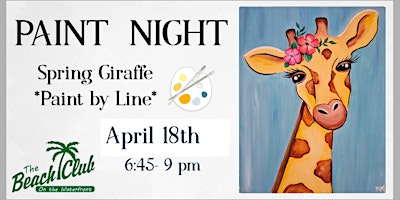 Spring Giraffe Paint By Line Paint Night primary image