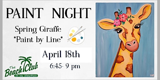 Imagen principal de Spring Giraffe Paint By Line Paint Night