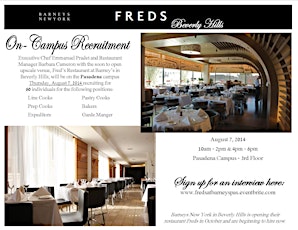 On-Campus Recruitment:  Fred's Restaurant at Barney's New York in Beverly Hills primary image
