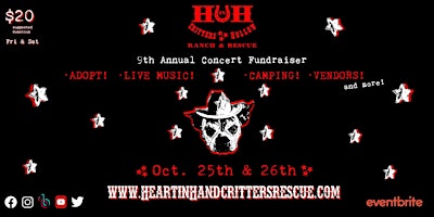 Primaire afbeelding van Heart in Hand, Critters Hollow 9th Annual Concert Fundraiser
