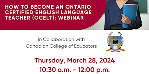 Image principale de How  to Become an Ontario Certified English Language Teacher(OCELT):Webinar