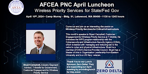 Primaire afbeelding van AFCEA Pacific Northwest Chapter April Luncheon