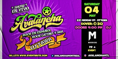 Imagem principal do evento Avalancha - Rock en español - Rock Latino y Ska - Ottawa