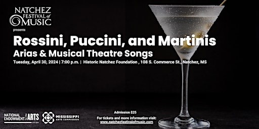 Imagem principal do evento Rossini, Puccini, and Martinis - Arias & Musical Theatre Songs