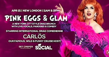 Imagem principal do evento Pink Eggs & Glam Drag Brunch w/ Drag Superstar Carlös (New London, CT)