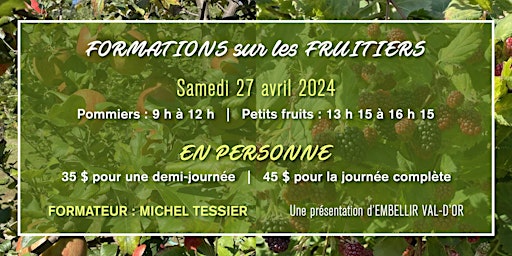 Imagen principal de Formations sur les fruitiers