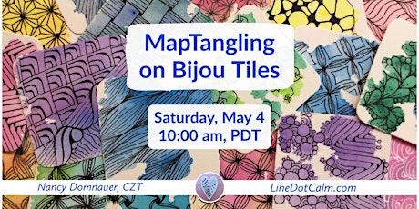 Zentangle MapTangling on Bijou Tiles