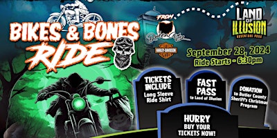 Imagem principal do evento Bones & Bikes Ride to Land of Illusion