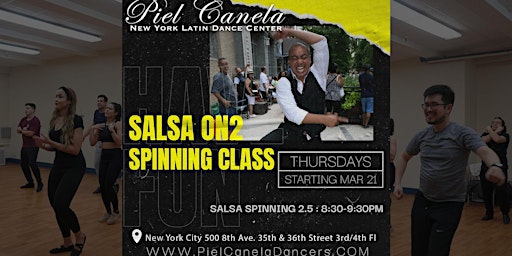 Primaire afbeelding van Salsa On2 Spinning Dance Class, Level 2.5  Advanced-Beginner