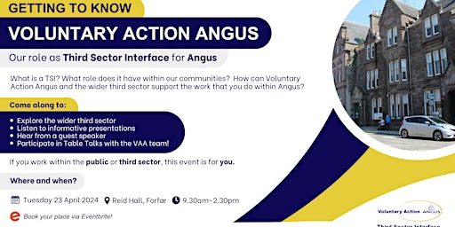 Imagem principal do evento Getting to know VAA: Our role as Third Sector Interface for Angus