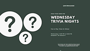 Image principale de Wednesday Trivia Night