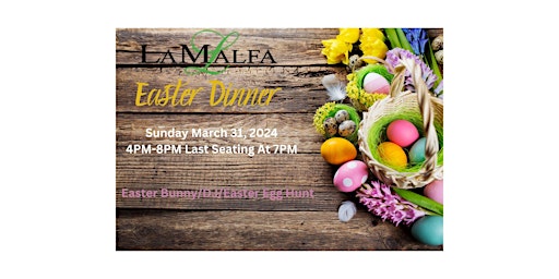 Image principale de LaMalfa Easter Dinner Featuring Live Music By: Nick Costa and Company