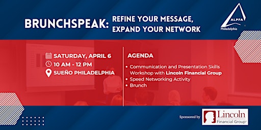 Hauptbild für BrunchSpeak: Refine Your Message, Expand Your Network Event Details