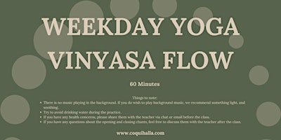 Morning Weekday Yoga Class | Oceanside, CA | Online primary image