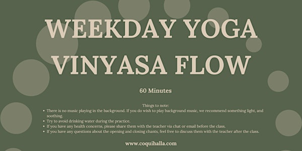 Evening Weekday Yoga Class | San Francisco, CA |Online