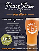 Image principale de Beer Dinner with Phase Three Brewing Company