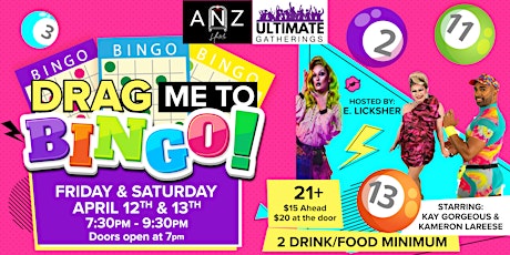 DRAG ME TO BINGO!  BRINGIN' BACK THE 80'S . SATURDAY, APRIL 13TH, 2024