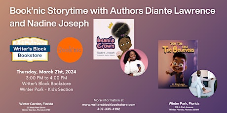 Book'nic Storytime with Local Authors Diante Lawrence and Nadine Joseph