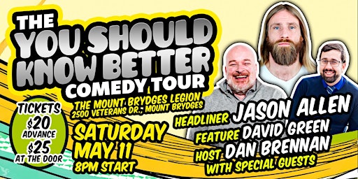 Imagem principal do evento The You Should Know Better Comedy Tour Returns!!