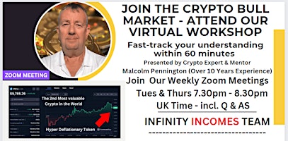 Primaire afbeelding van CRYPTO VIRTUAL WORKSHOP - THE NEXT $100,000 TOKEN..DAILY INCOME FOR LIFE..