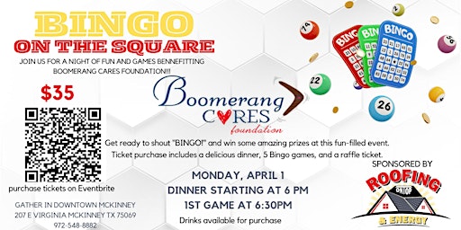 Imagem principal do evento Bingo on the Square benefitting...Boomerang Cares Foundation