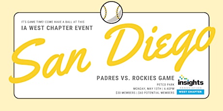 Insights Association West Chapter at San Diego Padres Game primary image