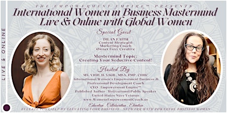 International Women in Business Mastermind Welcomes Dilan Faith!