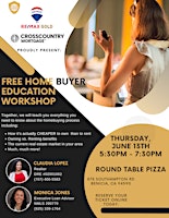 Hauptbild für FREE Homebuyer Education Workshop - Round Table Pizza, Benicia, CA