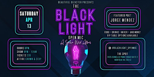 Imagem principal do evento The Black Light Open Mic: A Spoken Word Affair