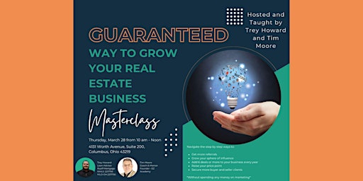 Primaire afbeelding van Guaranteed Way To Grow Your Real Estate Business Masterclass